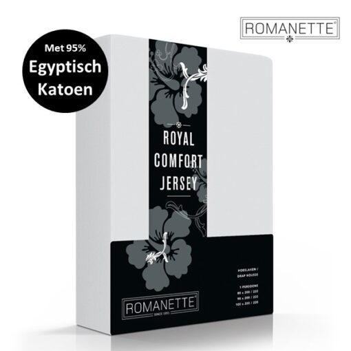 Romanette - Royal Comfort Jersey Hoeslaken Zilver