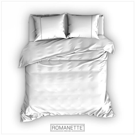 Romanette Dekbedovertrek Duchesse Flanel Wit - Grijs