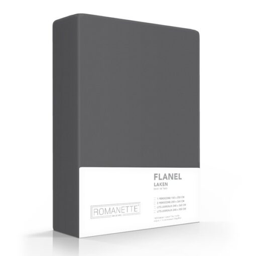 Romanette Laken Flanel Antraciet