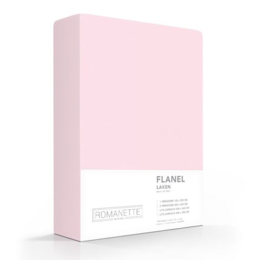 Romanette Laken Flanel Lichtroze