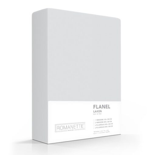 Romanette Laken Flanel Zilver