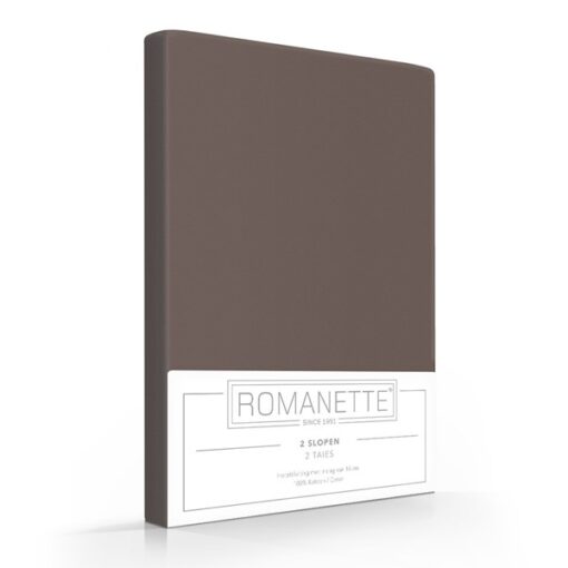 Set Romanette Kussenslopen Katoen Taupe  60 x 70 cm