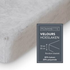Romanette Hoeslaken Velours Zilver - Afbeelding 4