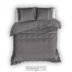 Romanette Overtrek Duchesse Flanel Antraciet - wit