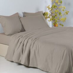 Dommelin dekbedovertrek - Flanel Taupe