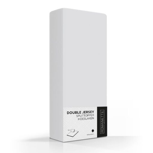Romanette Enkele Splittopper Hoeslaken Double Jersey Zilver