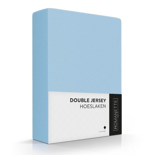 Romanette Hoeslaken Double Jersey Licht Blauw