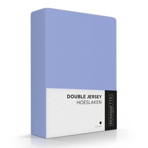 Romanette Hoeslaken Double Jersey Lavendel Blauw