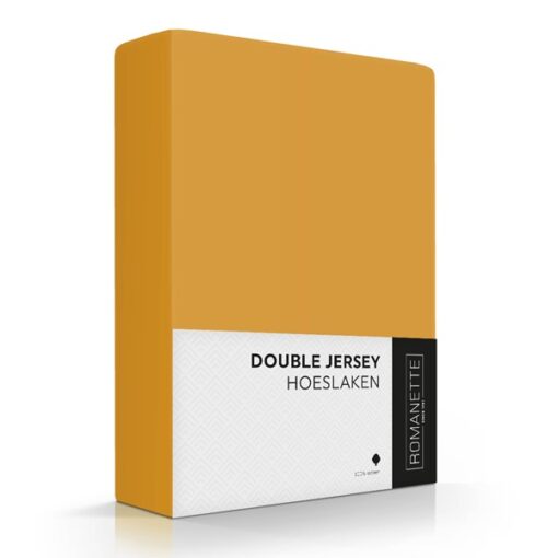 Romanette Hoeslaken Double Jersey Oker Geel