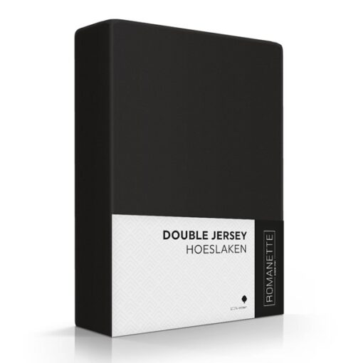 Romanette Hoeslaken Double Jersey Zwart