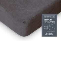Romanette Hoeslaken Velours Antraciet - Afbeelding 3