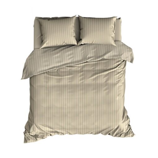 Satin d'Or Dekbedovertrek Satin Streep - Zand
