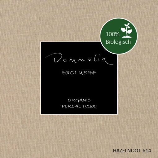 Dommelin Hoeslaken Biologisch Percal 200TC - 50 cm hoog - Hazelnoot