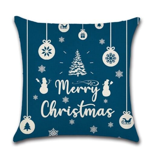 Kerst Sierkussen - Merry Christmas Blauw
