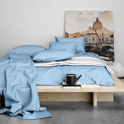 Cascina-Colorini-Dekbedovertrek-Divina-Percal -Blauw