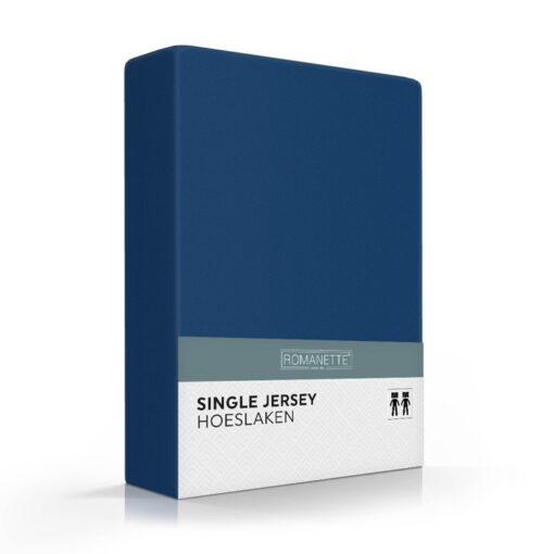 Romanette Hoeslaken Single Jersey Marine Blauw