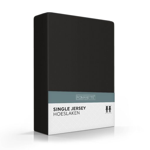 Romanette Hoeslaken Single Jersey Zwart