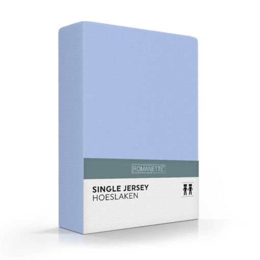 Romanette Hoeslaken Single Jersey Lichtblauw