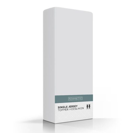 Romanette Topper Hoeslaken Single Jersey Zilver