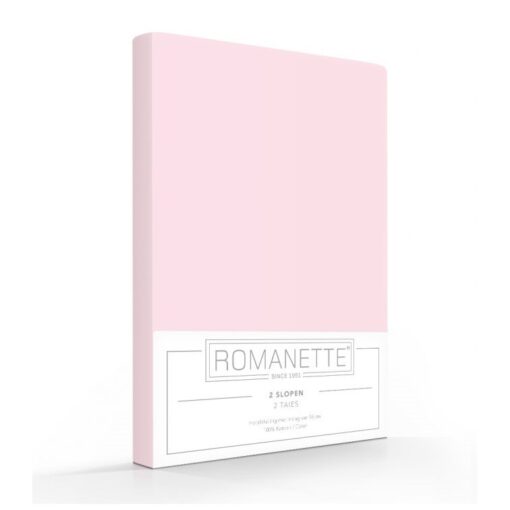 Set Romanette Kussenslopen Katoen Lichtroze  60 x 70 cm