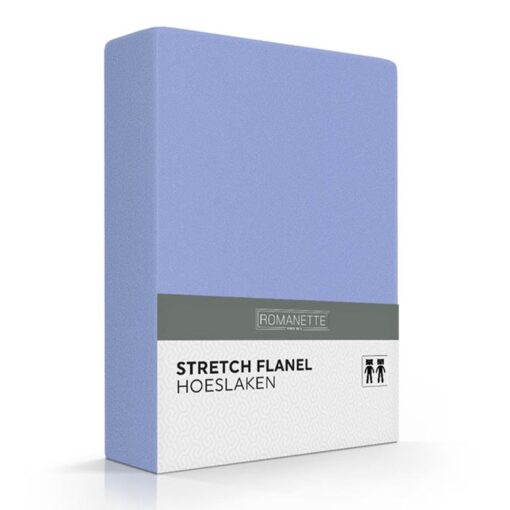Romanette Hoeslaken Flanel Stretch Lavendel Blauw