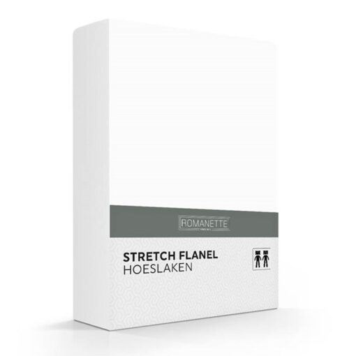 Romanette Hoeslaken Flanel Stretch Wit