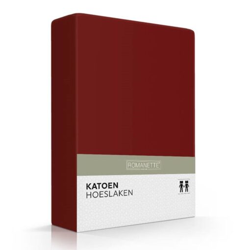 Romanette Hoeslaken Katoen Bordo