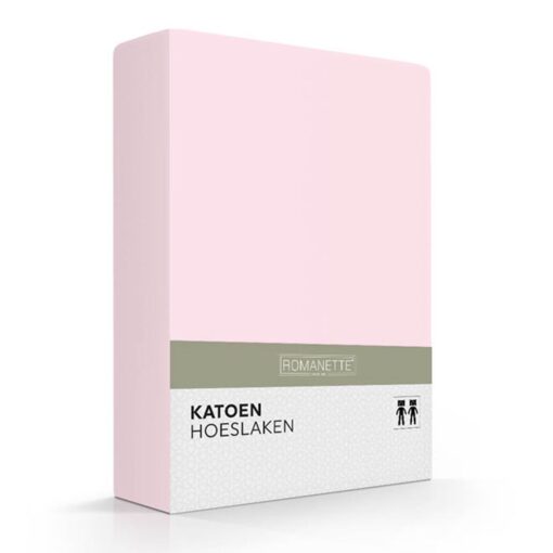 Romanette Hoeslaken Katoen Lichtroze