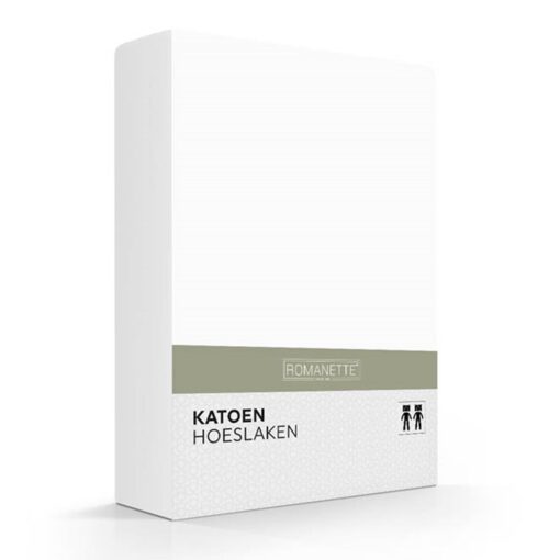 Romanette Hoeslaken Katoen Wit