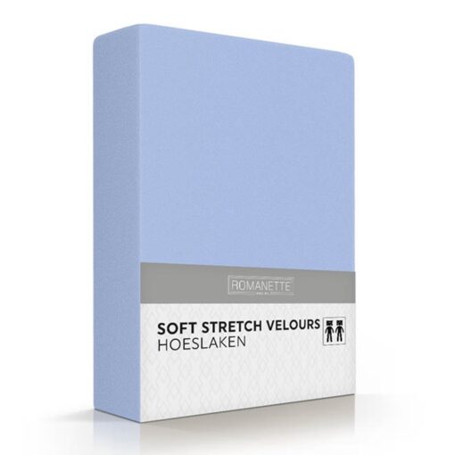 Romanette Hoeslaken Velours Lavendel Blauw