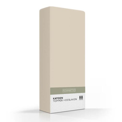 Romanette Topper Hoeslaken Katoen Camel