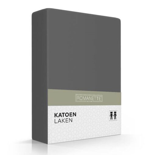 Romanette Laken Katoen Antraciet
