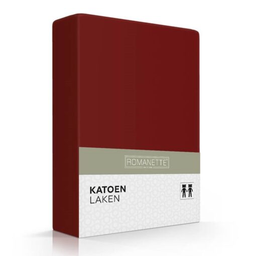 Romanette Laken Katoen Bordo