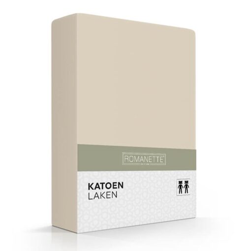 Romanette Laken Katoen Camel