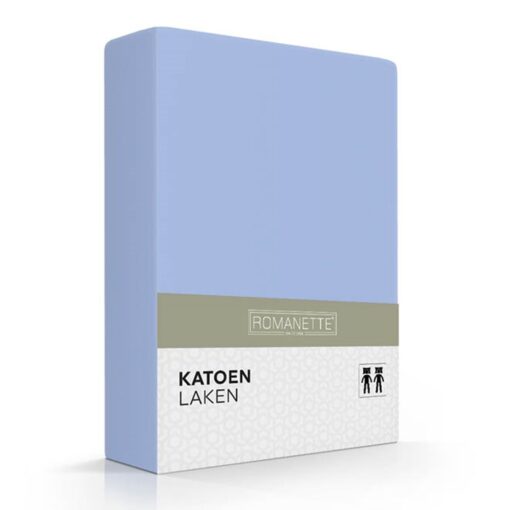Romanette Laken Katoen Lichtblauw
