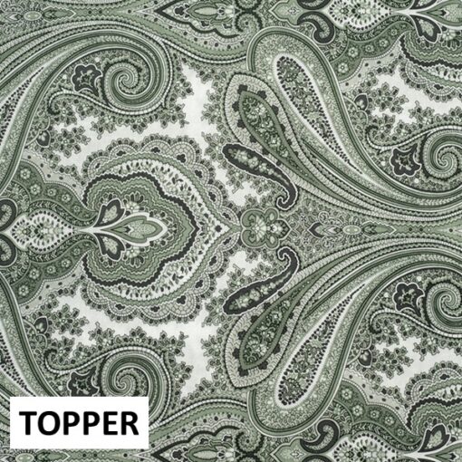 Dommelin Topper Hoeslaken Satijn 400TC - Dessin Pordoi Groen