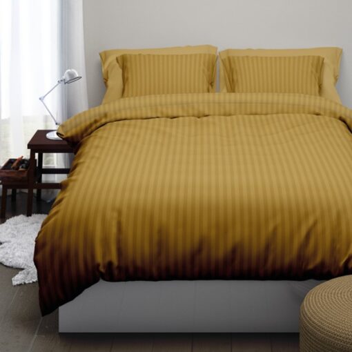 Satin d'Or Dekbedovertrek Satin Streep - Gold