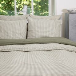 Town Country Dekbedovertrek - Gingham Olive