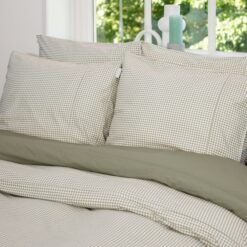 Town Country Dekbedovertrek Gingham in Olive