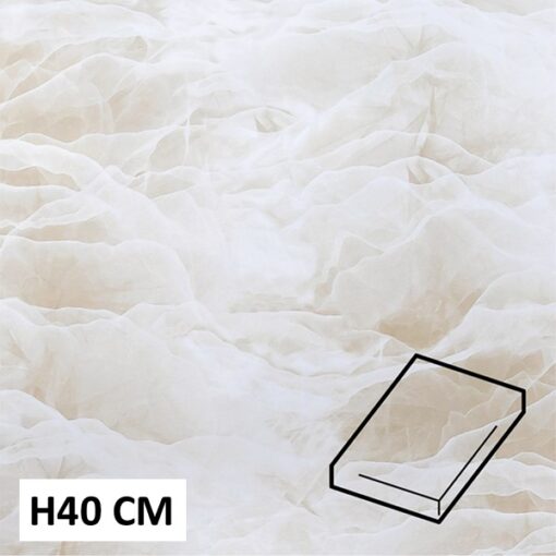 Dommelin Hoeslaken Satijn 400TC - 40 cm hoog - Marmer Ecru