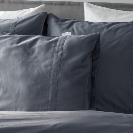 Town Country Kussensloop Boston Satijn Dark Grey - 60 x 70 cm