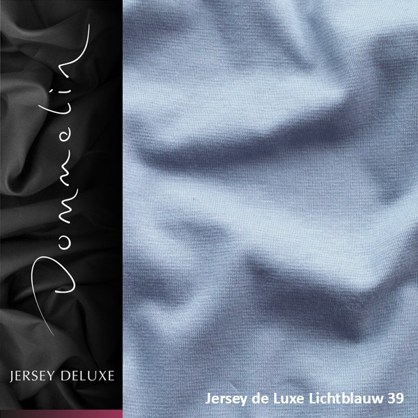 Dommelin Enkele Splittopper Hoeslaken Jersey de luxe Lichtblauw (039)