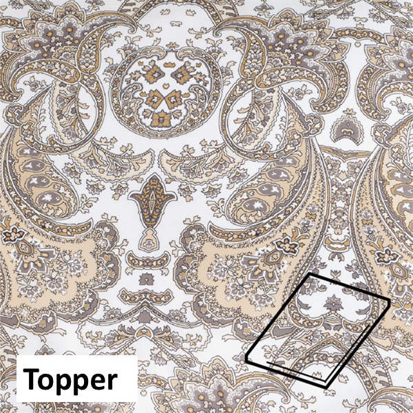 Dommelin Topper Hoeslaken Satijn 400TC - Dessin Lecce Wit