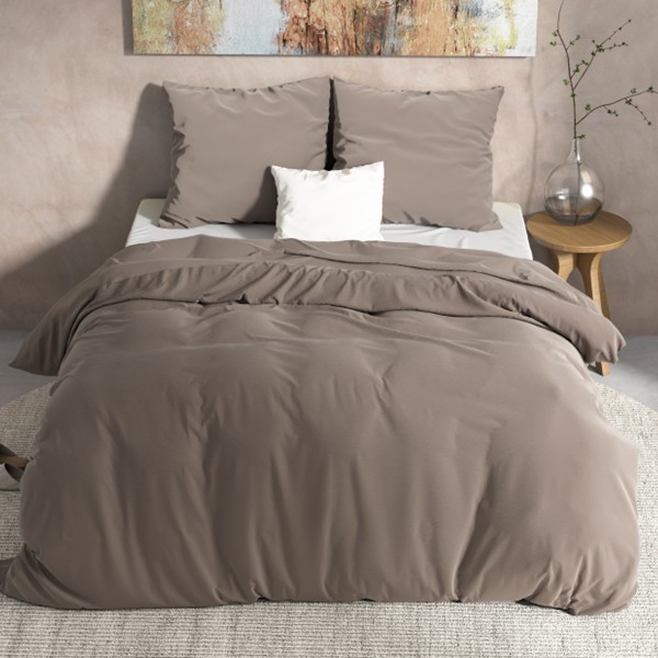 Dekbedovertrek Flanel Taupe 240 x 220 cm - Afbeelding 2