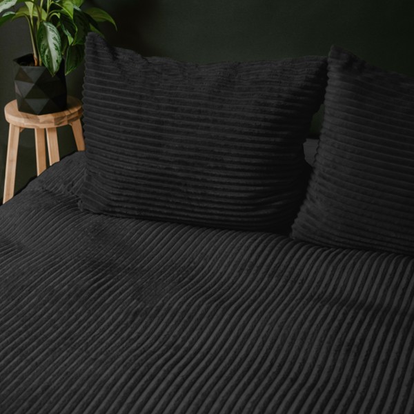 Sleeptime Dekbedovertrek Teddy Rib - Zwart 240 x 200/220 cm - Afbeelding 5