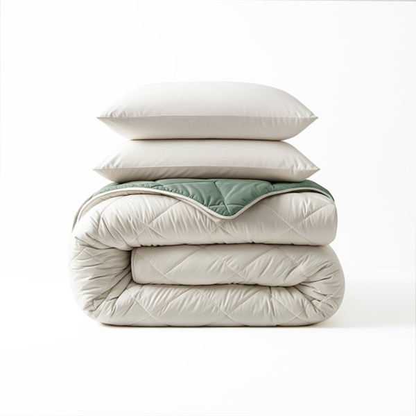 Lazy Dekbed Groen - Creme 240 x 200 cm