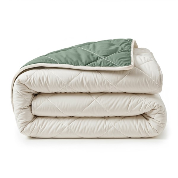 Lazy Dekbed Groen - Creme 240 x 200 cm - Afbeelding 2