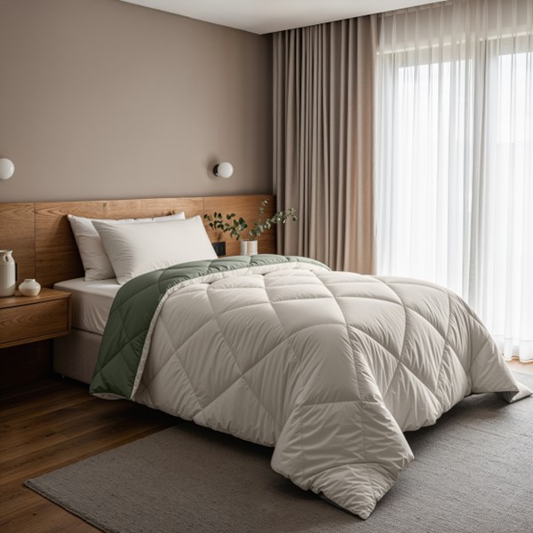 Lazy Dekbed Groen - Creme 240 x 200 cm - Afbeelding 7