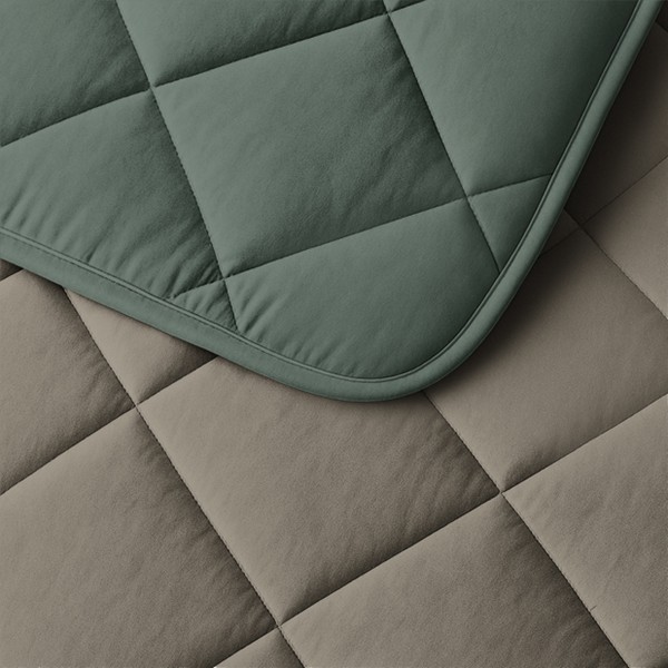 Lazy Dekbed Groen - Taupe 240 x 200 cm - Afbeelding 2
