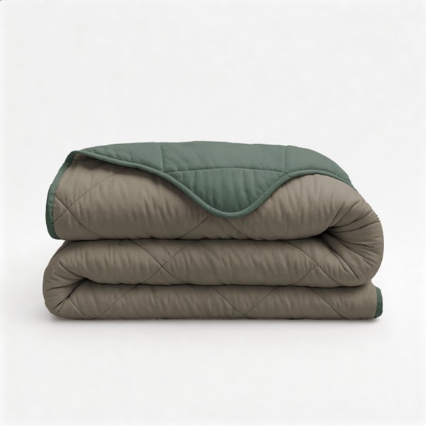 Lazy Dekbed Groen - Taupe 240 x 200 cm - Afbeelding 3